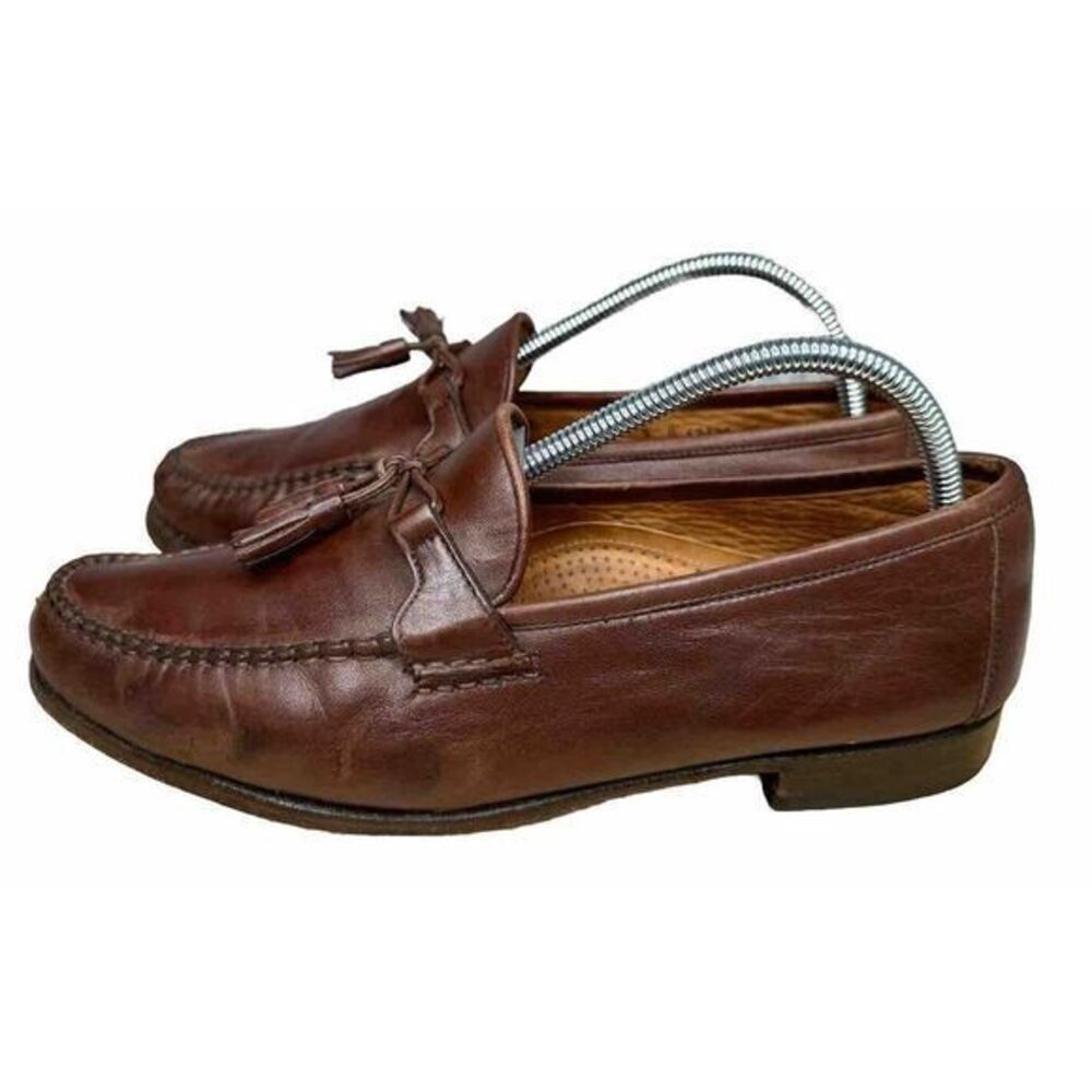 Allen Edmonds Urbino Brown Calfskin Tassel Moccasins Loafers Men's Size 9 D